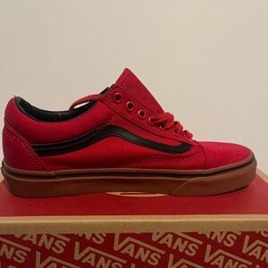 Old Skool Racing Red/Black Vans. Size: 8.5 US Women , 7.0 US Men
